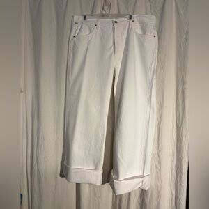 Citizens of humanity White Wide-Leg Cuffed Jeans Annina